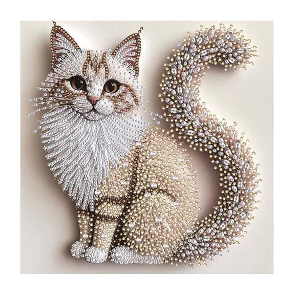 5D Cat Special Shape Diamond Art Kits for Adults Beginners DIY Crystal Rhinestones Painting for Home Wall Decoration