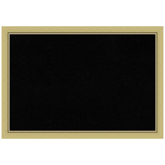 Amanti Art Black Cork Board Framed Landon Gold Narrow Bulletin Board 39 in. x 27 in.
