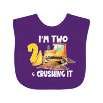 Inktastic I'm 2 and Crushing It Construction 2nd Birthday Boys or Girls Baby Bib