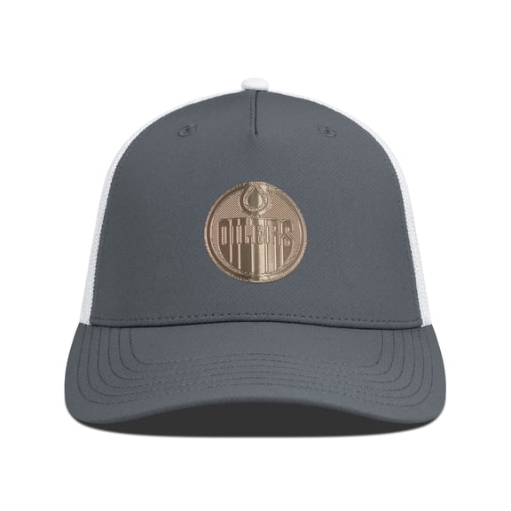 Men's Levelwear Charcoal/White Edmonton Oilers Signal Copper Insignia Trucker Adjustable Hat