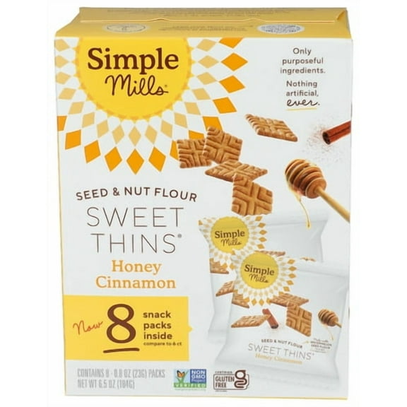 Pack of 4 Simple Mills Cookies Sweet Thins Honey Cinnamon 6.5 oz