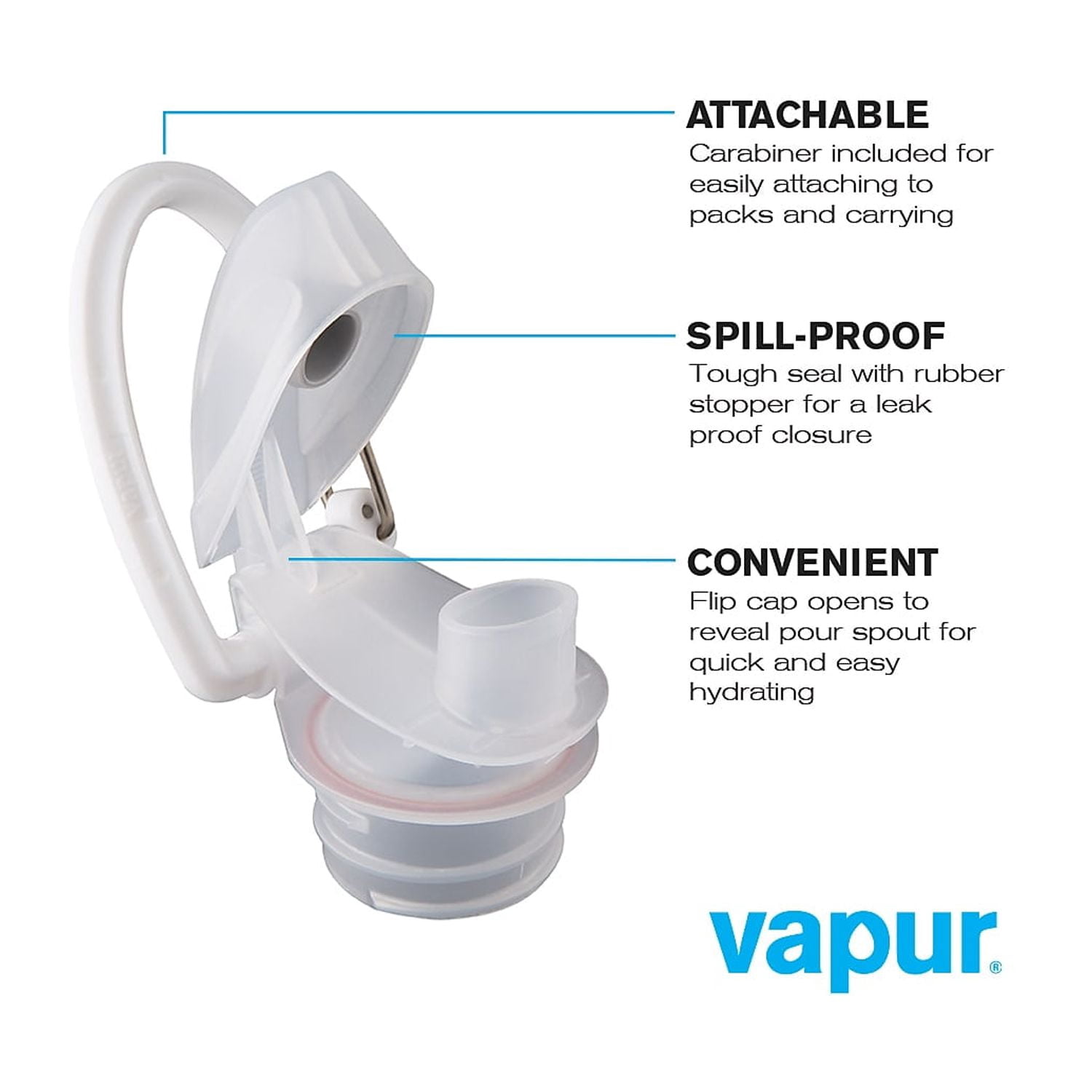 Vapur Anti-Bottle Collapsible Plastic Water Bottle 34 oz. Whiteout (30054)
