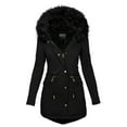 thumbnail image 1 of asdoklhq Womes Plus Clothing Clearance Solid Women Casual Thicker Winter Slim Coat Overcoat, 1 of 1