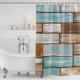 thumbnail image 2 of Blue Brown Vintage Shower Curtain Set - 48" x 72" Washable Bathtub Curtain with 12 Hooks, Retro Farmhouse Elegant Pastoral Waterproof Fabric Stall Shower Curtains for Bathroom/Bathtub Décor, 2 of 6