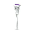 thumbnail image 3 of ANGARA Natural 0.6 Ct. Amethyst Solitaire Ring in 14K White Gold for Women (Ring Size: 11.5), 3 of 9