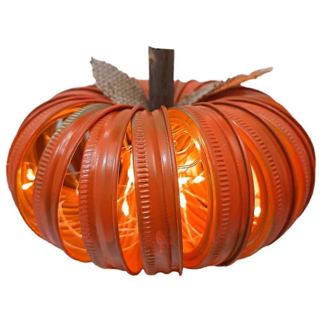 Adornos de calabaza brillantes con luz LED de Halloween a pilas. Manualidades.