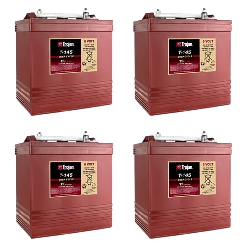Trojan T145 6 Volt, 260 AH Deep Cycle Battery 4 Pack