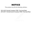 thumbnail image 2 of Kugel Front Rear Wheel Bearing and Hub Assembly Kit for Car Honda Accord Crosstour FWD - Left Right Side (Driver Passenger) K70-101657, 2 of 8