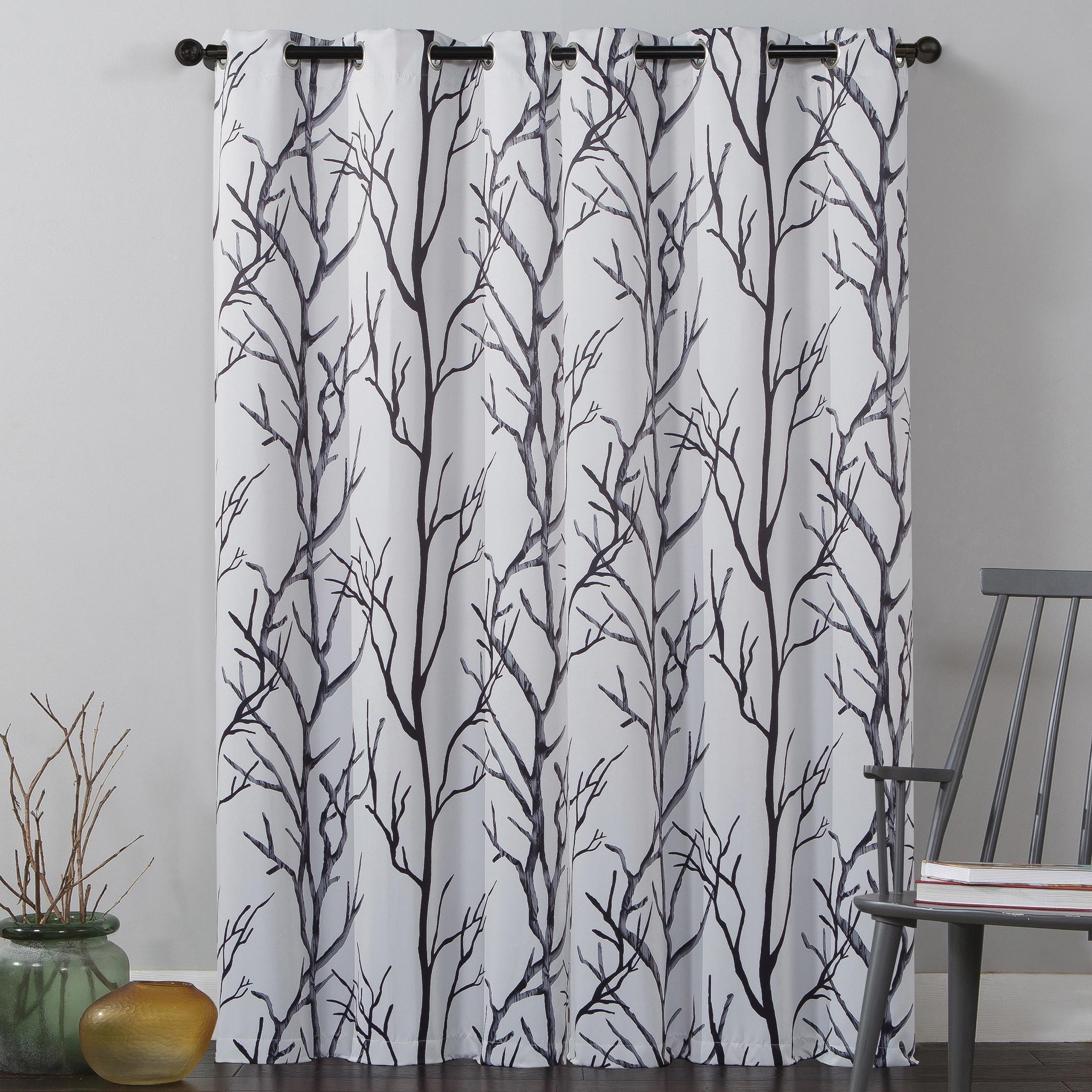 VCNY Home Kingdom Ivory Branch Grommet Blackout Curtain, 40" x 95"