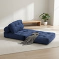 thumbnail image 3 of Folding Sofa Bed, Convertible Sleeper Chair with Pillow, Foldable Floor Mattress Couch, Portable Fold Out Chair Bed for Small Space Living Room, Dark Blue, 3 of 15