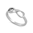 thumbnail image 1 of 925 Sterling Silver Oxidized Platinum Plated Infinity Ribbon Women Ring, 1 of 2