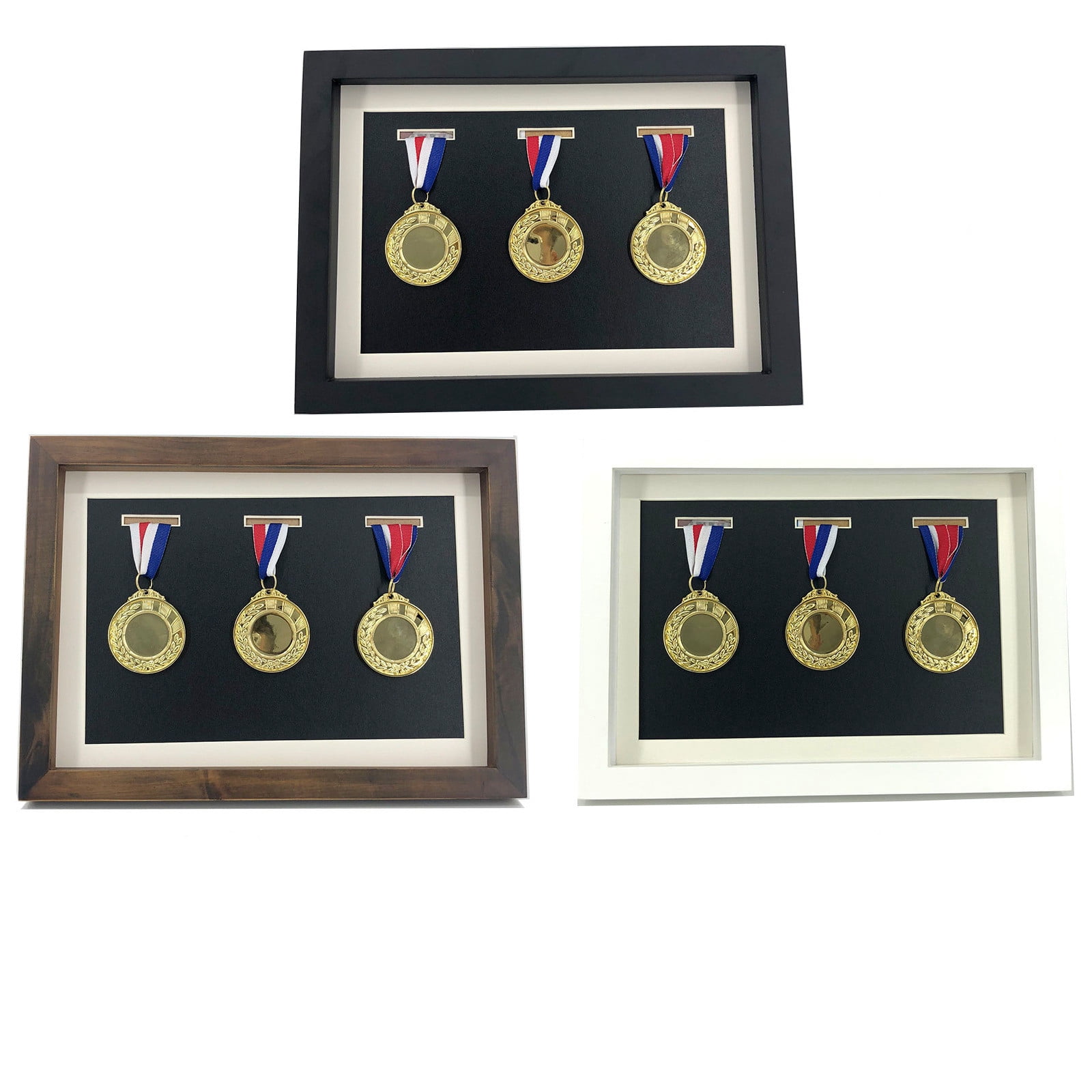 Homeex Solid Wood Medal Display Frame Medal Storage Box H Walnut border