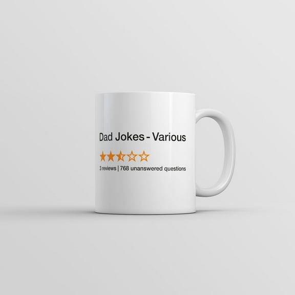 Dad Jokes Review Mug Funny Sarcastic Fathers Day Novelty Coffee Cup