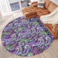 thumbnail image 7 of Addison Rugs Indoor/ Outdoor Surfside Mosaic Waves Washable Rug New Purple - 8' x 8', 7 of 7