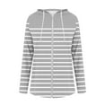 thumbnail image 4 of Women's Full Zip Cardigans Striped Lightweight Regular Fit Trendy Jackets Casual Long Sleeve Hooded Sweatshirts Tops (XL, Gray), 4 of 6