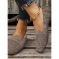 thumbnail image 4 of Women Leopard Print Square Toe Knitted Loafers Breathable Slip On Walking Shoes Lightweight Soft Sole Casual Footwear for Daily Wear, 4 of 4