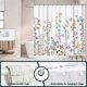 thumbnail image 4 of Funnytree Floral Plant Watercolor Flower Shower Curtain Set with Hooks Home Bathroom Bathtubs Decor Easy Care Machine Washable Durable Polyester, 4 of 4
