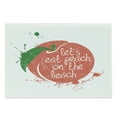 thumbnail image 1 of Peach Cutting Board, Soft Fruit Design with Stem and Leaf Lets Eat Peach on the Beach Quirky Words, Decorative Tempered Glass Cutting and Serving Board, Large Size, Green Coral White, by Ambesonne, 1 of 1