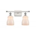 thumbnail image 1 of Innovations 516-2W-WPC-G391-LED Ellery 2 Light Bath Vanity Light part of the Ballston Collection, White and Polished Chrome, 1 of 1