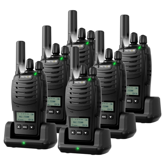 Walkie Talkies Retevis H777D con pantalla LCD, radio bidireccional FRS, paquete de 6 unidades