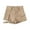 Khaki, variant on Sngxgn Women's Stretchy Jean Shorts Mid Waisted Shorts Stretch Denim Shorts with Pockets(Coffee,S)