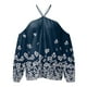 thumbnail image 4 of ICHUANYI Liquidación Mujeres Flores Impresión V-Cuello Manga Larga Halter Sexy Fuera Del Hombro Camiseta Casual Tops Blusa ICHUANYI WER202308252598, 4 of 5