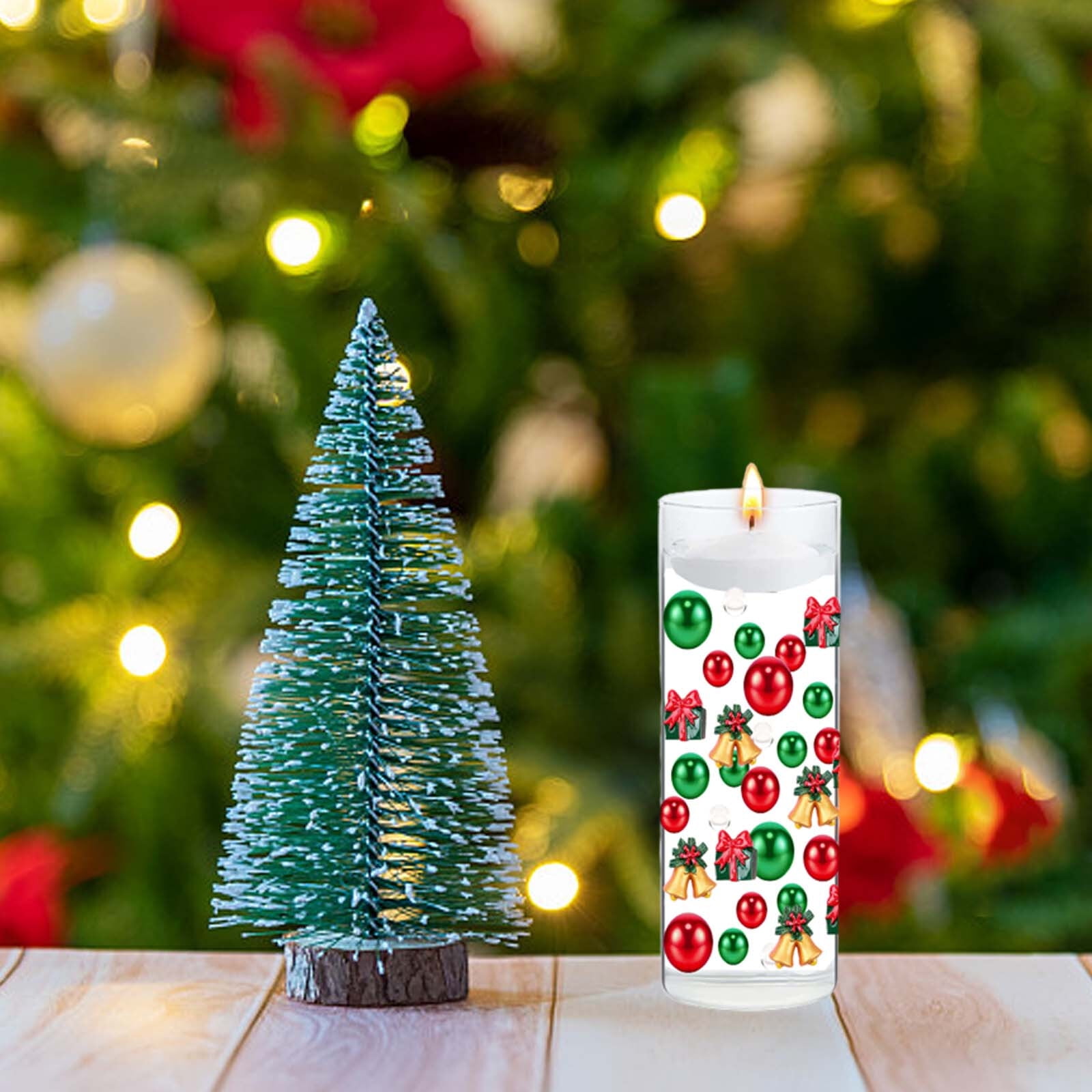 10000+ DIY Floating Vase Filler Kit,Christmas Vase Fillers,  Including10000PCS Water Gel Beads, 80PCS Pearls,50PCS Snowflake for  Christmas Party