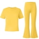 thumbnail image 3 of Camisas de Manga Larga de Niños Tamaño 12-14 Juventud Color Sólido Manga Corta Superior Y Pantalones Largos de Dos Piezas Conjunto de Niños de Vestir Casual, 3 of 6