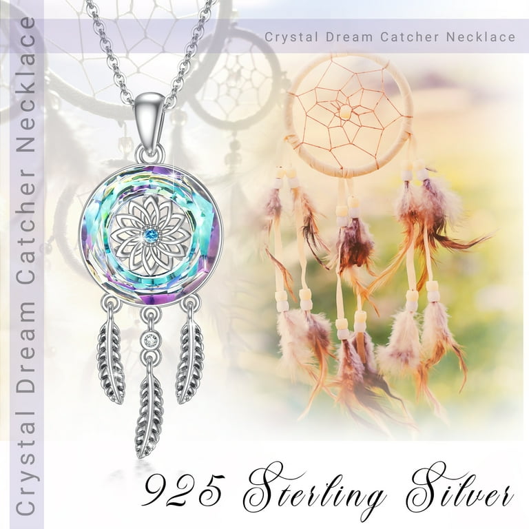 Silver Dreamcatcher selling Necklace • 925 Sterling Silver • Cubic Zirconia Necklace • Protection Necklace • Dainty Necklace • Protection Jewelry