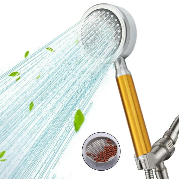 Handheld Shower Head Space Aluminum Super Pressurized Bathroom Faucet Shower Head Water Heater Household Bath Shower Head Easy To Clean For Bathroom Upgrade Regaderas Para Shower Modernas