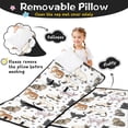 thumbnail image 3 of Realistic Cat Breed White Pattern Teens Toddler Nap Mat with Pillow, Sleeping Mat Bag for Preschool Daycare 59"x22", 3 of 6