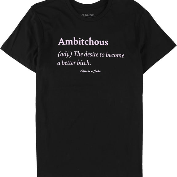 Elevenparis Womens Ambitchous Graphic T-Shirt, Black, Large