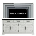 thumbnail image 6 of T4TREAM Farmhouse 66" TV Stand for TVs up to 75 inch, Entertainment Center with Storage Cabinet Drawer for Living Room, White, 6 of 8