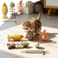 thumbnail image 2 of FEOLGEHLY Catnip Toy Set for Indoor Cats, Silvervine Cat Toy with Chew Sticks Fish Ball Mouse Feather, Cat Teething Toy Boredom Relief Chew-Proof Cat Chew Toy for Kittens (Brown A), 2 of 7