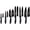 Black, variant on Knife Block Set of 6 Kitchen Knives, Extra Sharp Stainless Steel Blades for Professional Cutting with Non Stick Coating & Soft Touch Easy Grip Handles in a Red Universal Block, Vivid Color