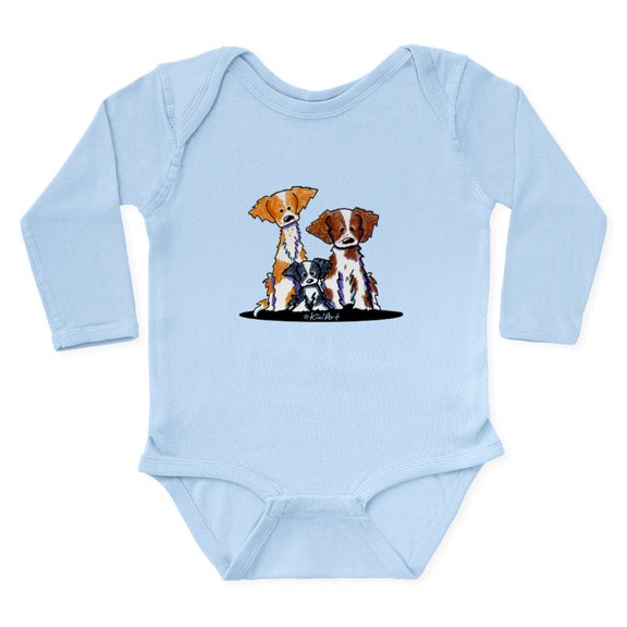 CafePress - Brittany Trio Long Sleeve Infant Bodysuit - Long Sleeve Cotton Baby Bodysuit