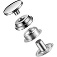 thumbnail image 4 of 50 Sets Press Studs Cap Button, Stainless Steel Snap Fasteners Kit with Hand Fixing Tools, Instant Metal Buttons No-Sew Clips Snap for Bags, Jeans, Clothes, Fabric, Leather Craft(Silver), 4 of 7