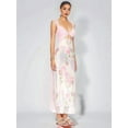 thumbnail image 3 of Women Lace Patchwork Mesh Maxi Dress Floral Print Cutout Sweetheart Neck Backless Slit Summer Y2K Long Dresses Pink M, 3 of 6