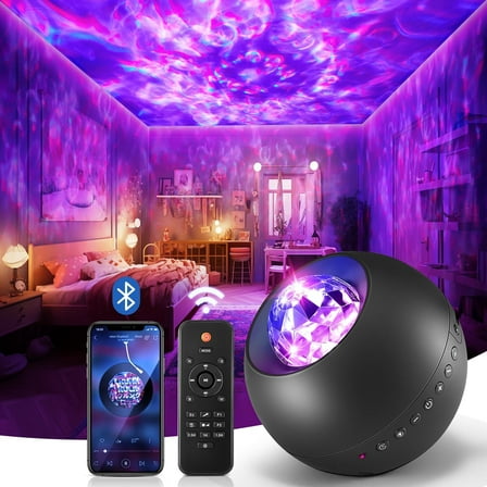 One Fire Galaxy Projector for Bedroom, White Noise Galaxy Light, Remote Timer Star Projector, Bluetooth Music Night Light Projector for Kids Teen Adult Bedroom Decor