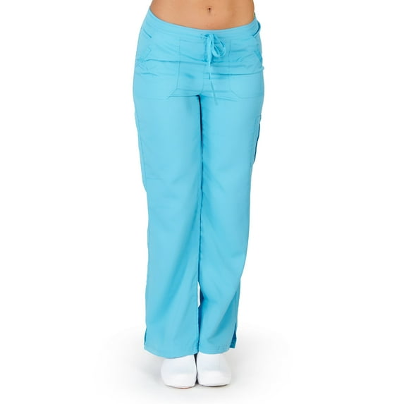 Ultra Soft Medical Nurse Uniform Womens Junior Fit Cargo Pocket Scrub Pant, 36169 Water Blue / XX-Large