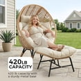 thumbnail image 5 of RADIATA Outdoor Egg Chair with Ottoman and Footrest, Wicker Patio Egg Chair, Indoor Outdoor Egg Chair with 6.5 in Cushion, 420 lb Capacity, Beige, 5 of 9