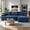 Blue, variant on Vanress 96 Inch Modular Sectional Couches for Living Room, Modern Boneless Sofa, Upholstered Deep Seat Cloud Couch, Corduroy Comfy L-Shape Sofas Couches, No Assembly, Black (Left Facing Chaise)
