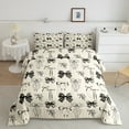 thumbnail image 3 of Manfei Kawaii Bow Queen Comforter Set, Cute Cartoon Ribbon Bedding Sets, Teens Kids Girls Women Reversible Bedding Comforter Set, Lightweight Room Decor, 3 Pieces, 3 of 9
