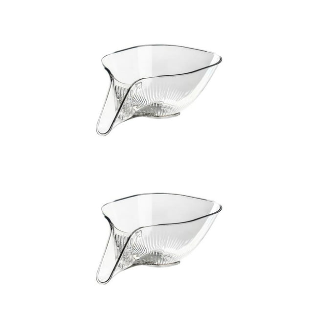 Youkk Wide Application Drainage Basket Funnel For Various Foods And Utensils clear white(pet) 2Set