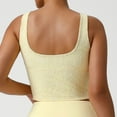 thumbnail image 3 of Felirenzacia Womens Lace Embroided Square Neckline Cropped Tank Top with Wide Strap, Athletic Short Sleeveless Yoga Top for Gym,Yellow,S, 3 of 6