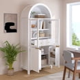 thumbnail image 2 of Fluted Arched Kitchen Pantry Storage Cabinet,71" Tall Cabinet with 2 Glass Doors,Freestanding Modern 2 Doors Cabinet with Adjustable Shelves for Kitchen,Living Room,Bedroom, 2 of 7