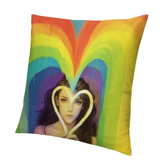 Progress Pride Rainbow Stripes Throw Pillow Covers, p.s. LGBTQ Community Transgender Bisexual for Sofa Couch