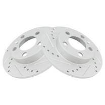 TRQ Rear Performance Brake Rotors Set Solid Premium G-Coated Cross Drilled & Slotted Fits Select 2000-2006 Audi TT 1998-2010 Volkswagen Beetle 1999-2006 Golf 1999-2005 Jetta