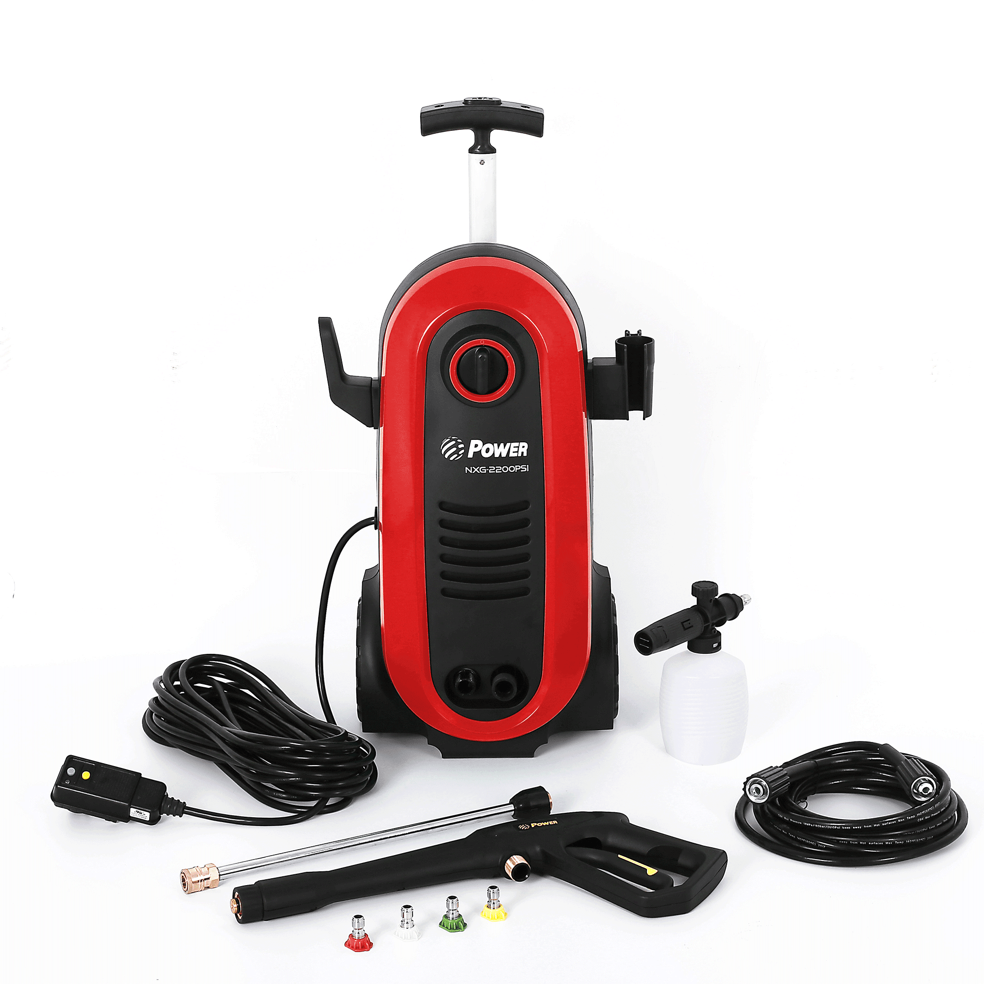POWER 2200 PSI 1.76 GPM Red Electric Pressure Washer POWER 2200 PSI 1.76 GPM Red Electric Pressure Washer