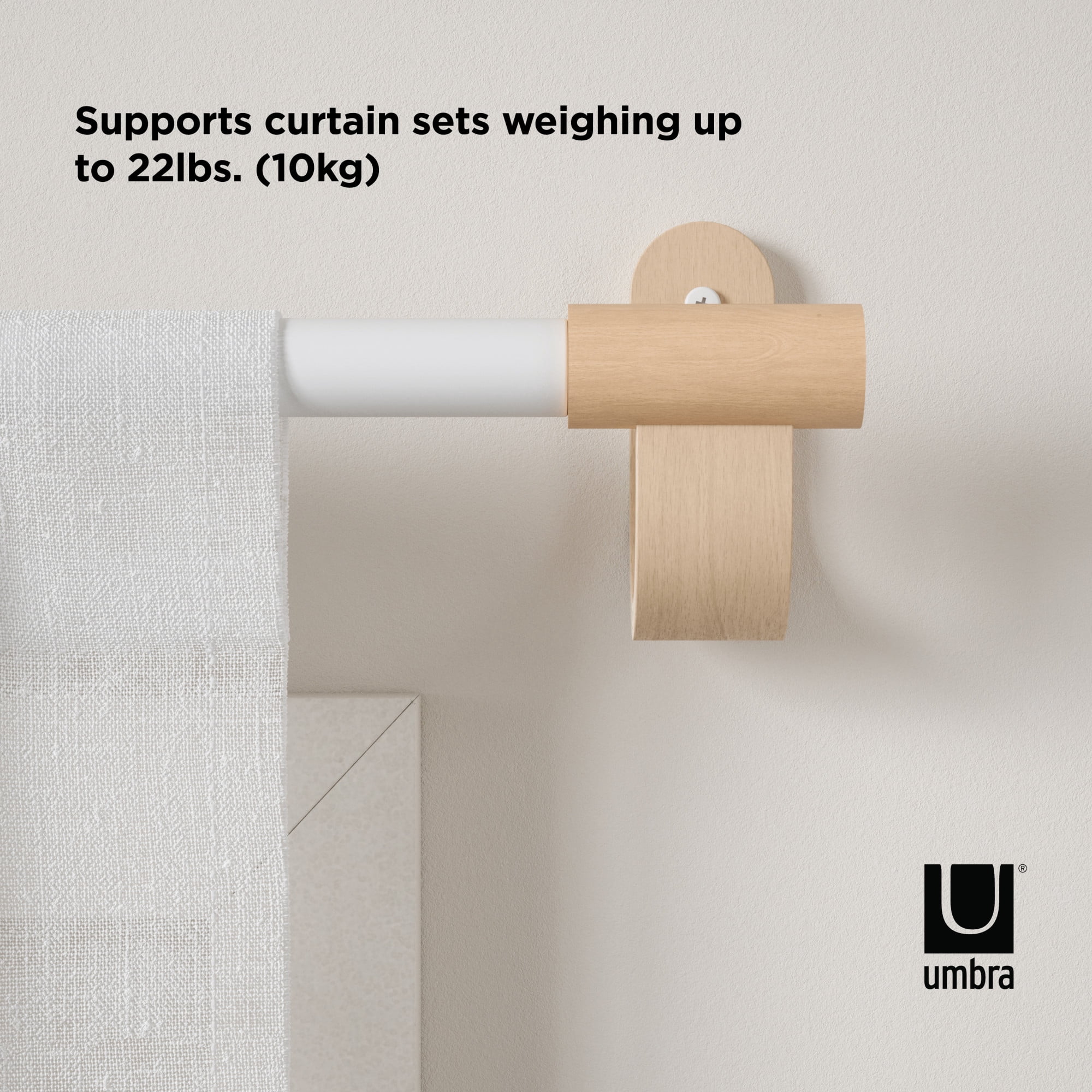 Umbra Bellwood White 2.5cm Adjustable Curtain Rod, 42.00 in